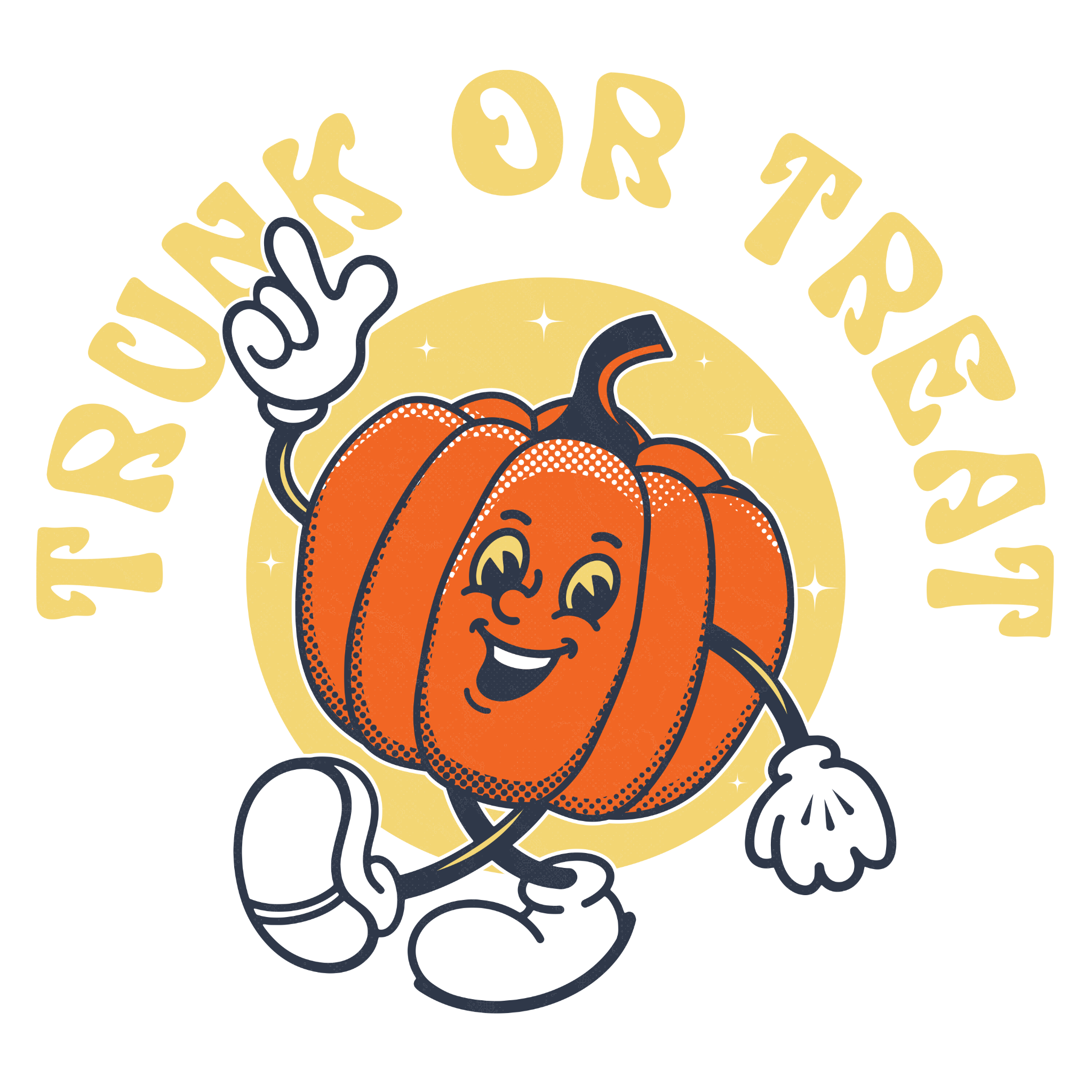 Trunk or Treat pumpkin mascot